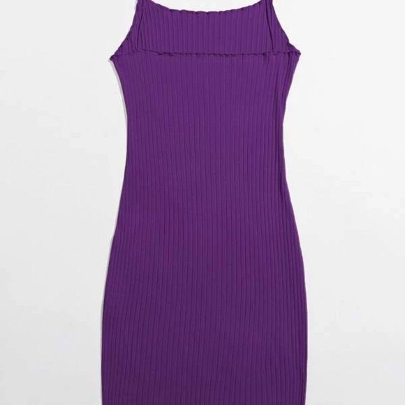 SHEIN Dresses Lettuce Trim Ribknit Dress Nwt Poshmark